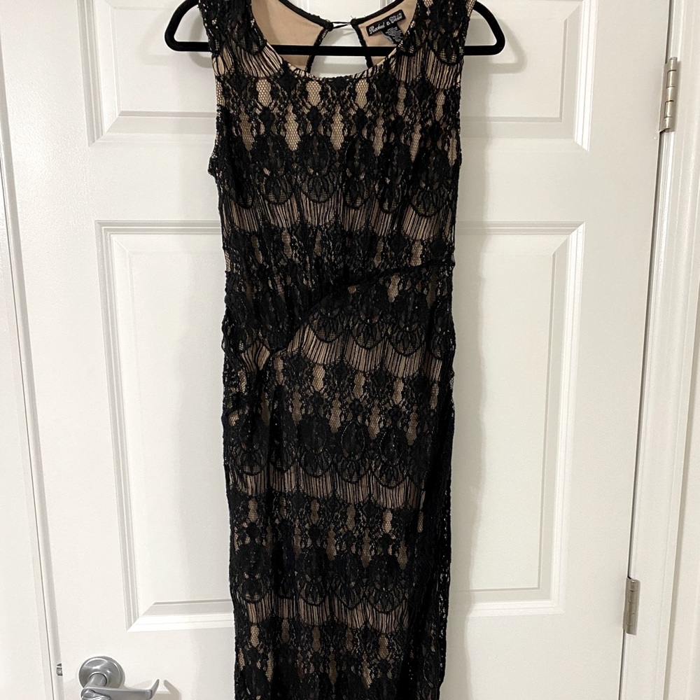 Rachael & Chloe Black Croquet Evening Gown